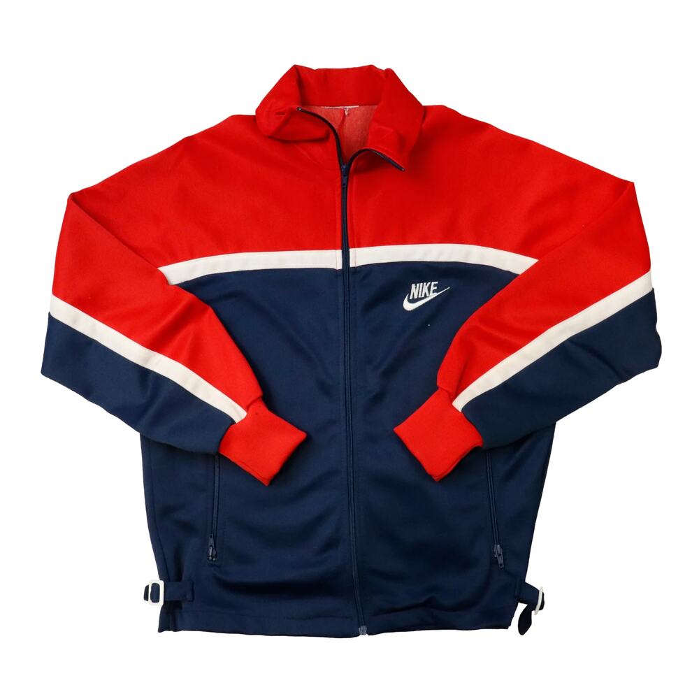 Vintage Nike Blue And Red Track suit Jacket and Pants Blue Tag 80s